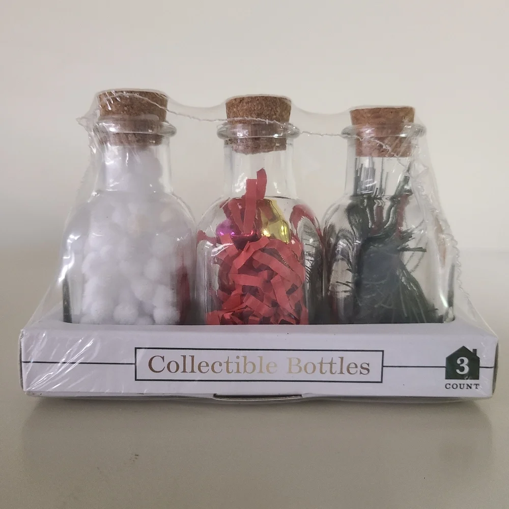 3pc Target Christmas Collectable Bottles: Tree, Lights, Snowballs